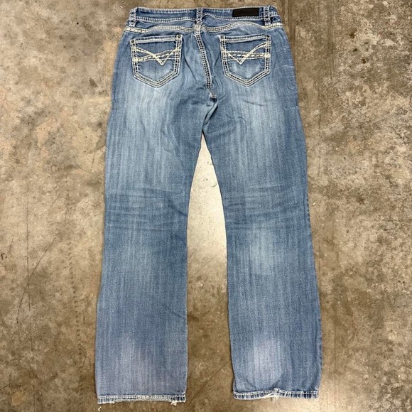 Rock & Roll Denim Denim - Rock & Roll Denim Womens Y2K Distressed Bootcut Jeans Medium Wash 32x32